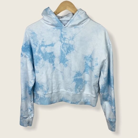 Frankies Bikinis Burl Sweatshirt Baby Blue Tie Dye Hoodie Size Medium Hood Boho - Picture 3 of 10
